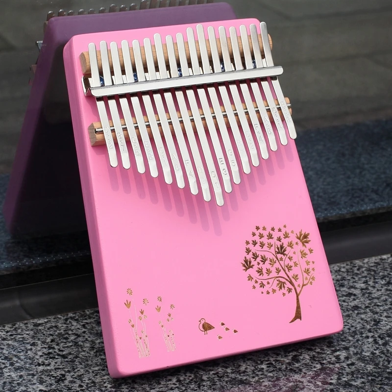 KERUS Pink Kalimba большой палец пианино 17 клавиш портативный Mbira подарки для детей и