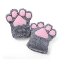 2pcsset cute bear cat paw gloves fluffy plush sexy maid anime cosplay mittens kawaii lolita cat claw gloves party props