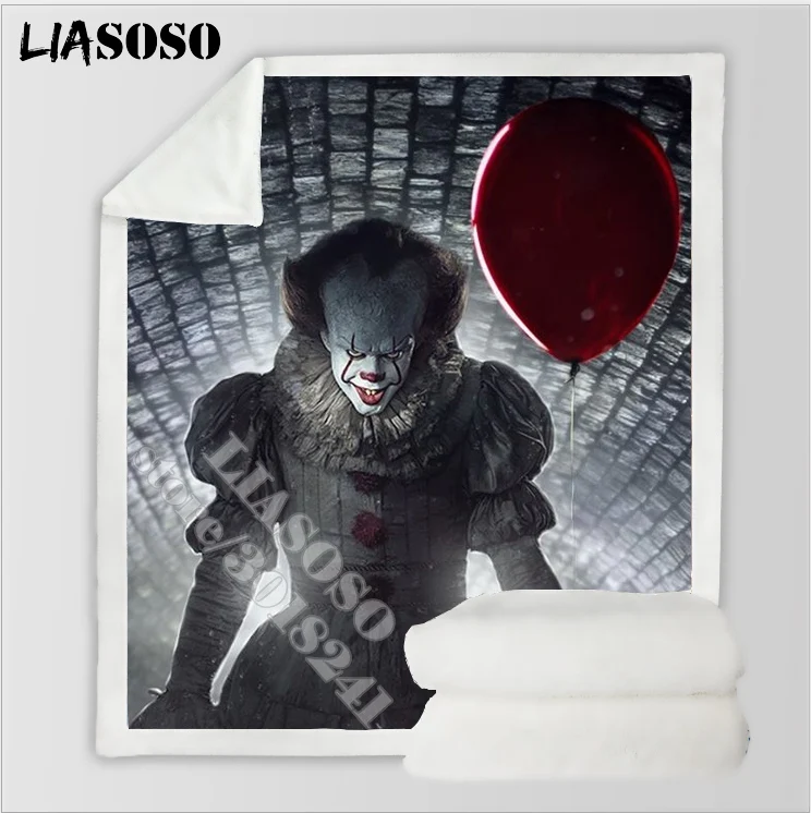 Pennywise одеяло 3D печать ужасов фильмов It глава два путешествия флис стеганное для