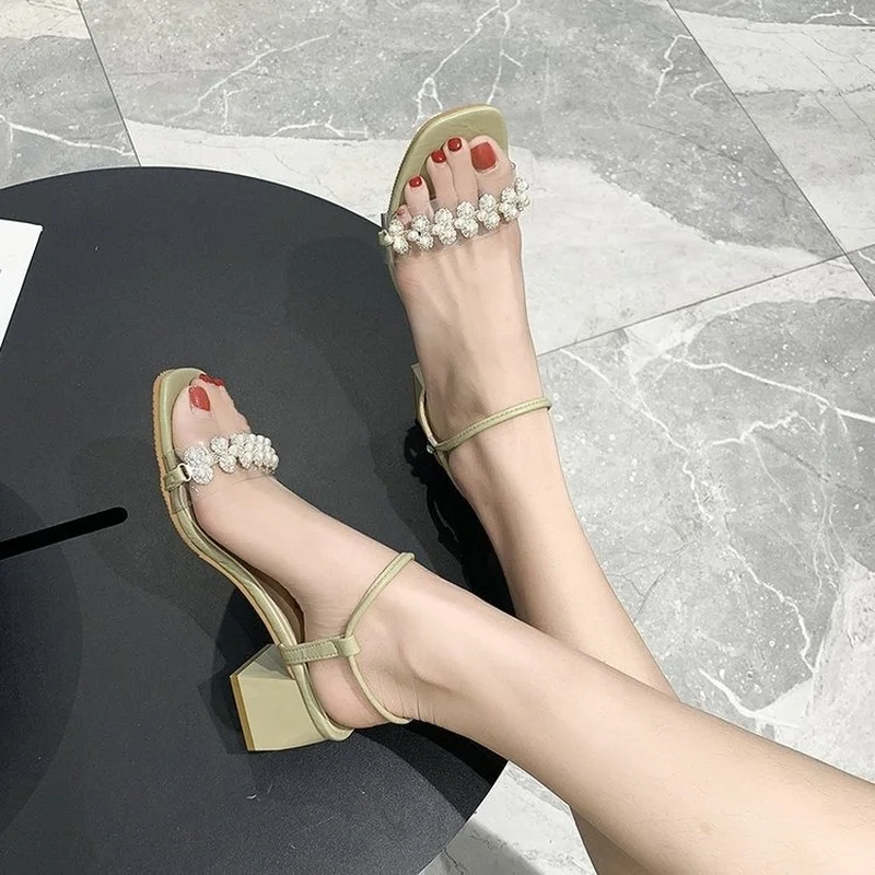 

Fairy Style Sandals Summer 2021 New Open-toed Thick Heel Comfortable Small Fresh Mid-heel Fashion All-match Women's Sandals