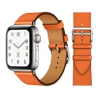 Ремешок кожаный для iWatch 40 мм 44 мм, спортивный браслет для Apple watch 42 мм 38 мм Series 3 4 5 6 SE 7 41 мм 45 мм