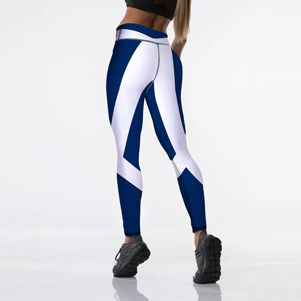 

Qickitout 12%spandex Sexy High Waist Elasticity Women Digital Printed Leggings Push Up Strength Pants