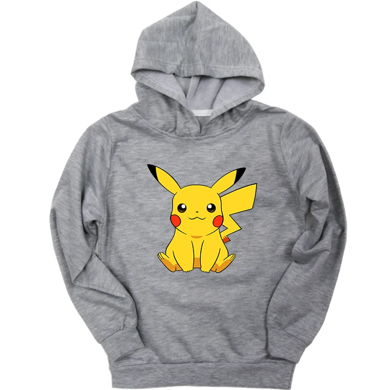 Hoodies 6 Зимние толстовки для детей ясельного возраста; милая толстовка с принтом покемона для мальчиков и девочек; повседневная детская блузка с длинными рукавами - Цвет: Hoodies 6