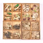 Рождественские деревянные наклейки для рукоделия украшения для скрапбукинга, украшения ручной работы cp2736