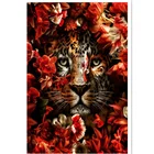 DIY картина по номерам Тигр Лев цветок полотно ручной работы; Рисунок дома настенные картины для Гостиная уникальный подарок 40X50