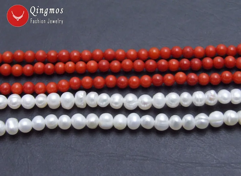 Qingmos 25 мм натуральное оранжевое коралловое ожерелье с кулоном для женщин 4