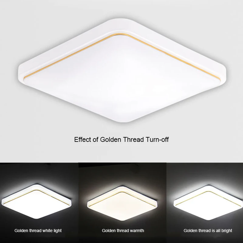Lámpara cuadrada de luz LED empotrable de techo, diseño moderno para dormitorio, cocina, sala de estar, WK