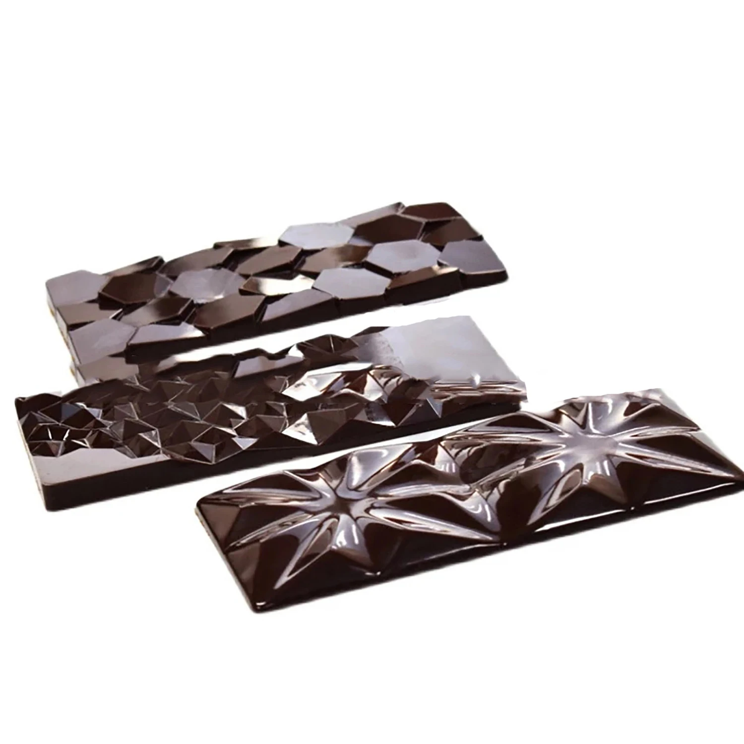 

New Arrival Geometric rhombus Chocolate Mold Bar Maker Clear Hard PC Polycarbonate DIY Candy Mold Chocolate Mould Bakeware