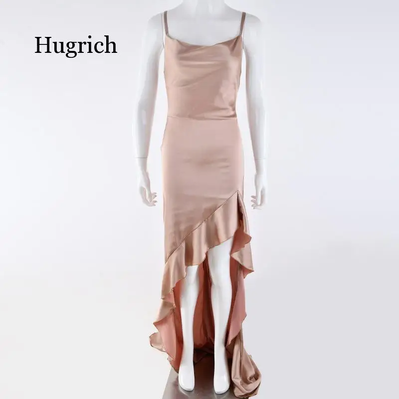 Асимметричное сексуальное длинное рождественское женское Красное Атласное