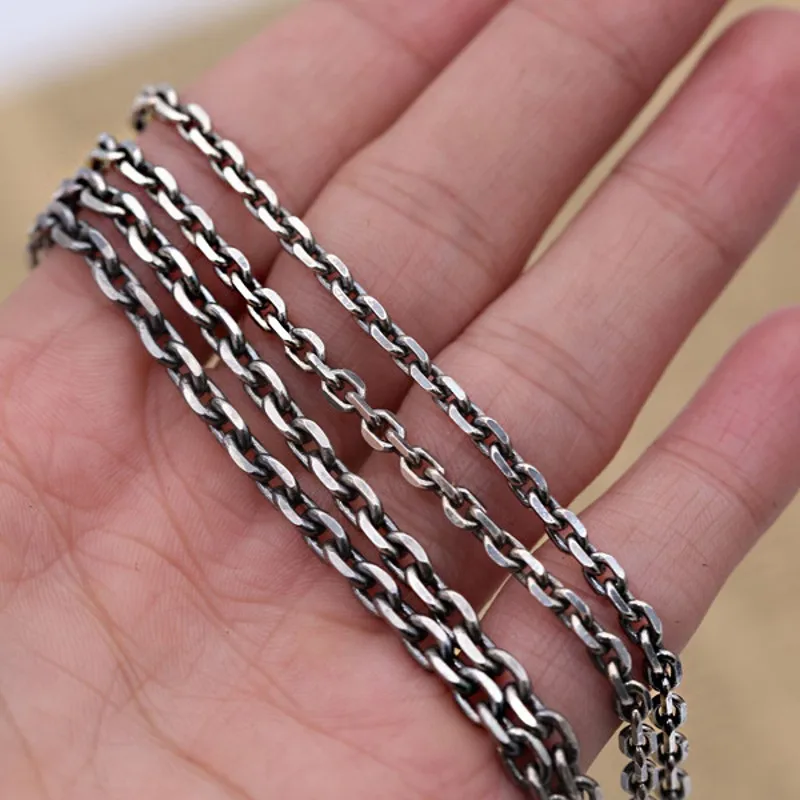 Цепочка унисекс из тайского серебра S925 пробы с крестом | Украшения и аксессуары