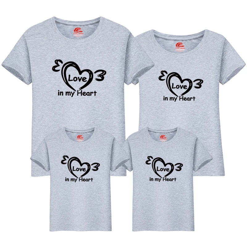 Семейная одежда для мамы и меня дочки Отца Сына летняя футболка пар с крыльями