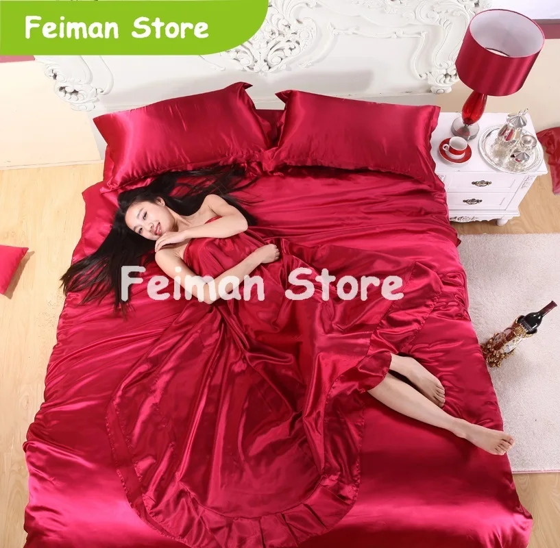 Горячая распродажа! 2019 новый стиль Шелковый пододеяльник набор комплект