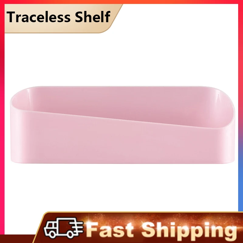 

ABS Traceless Shelf Rack Self Adhesive No Drill Wall Storage Box for Bathroom Kitchen LB88