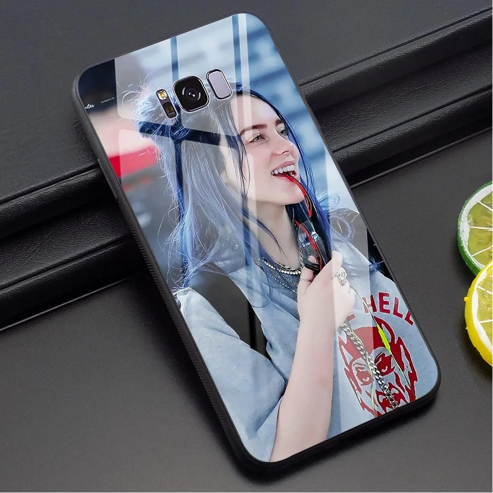 Billie Eilish закаленное Стекло чехол для телефона для samsung S7 чехол Galaxy A70 A60 M40 A50 A40 A20 A30 A10 S7 край S8 S9 плюс S10