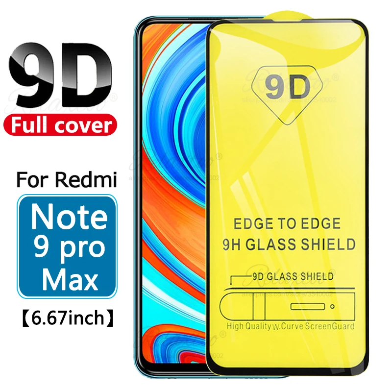 Защитное закаленное стекло 9D для Xiaomi redmi note 9 pro max s note9 9h|Защитные стёкла и плёнки