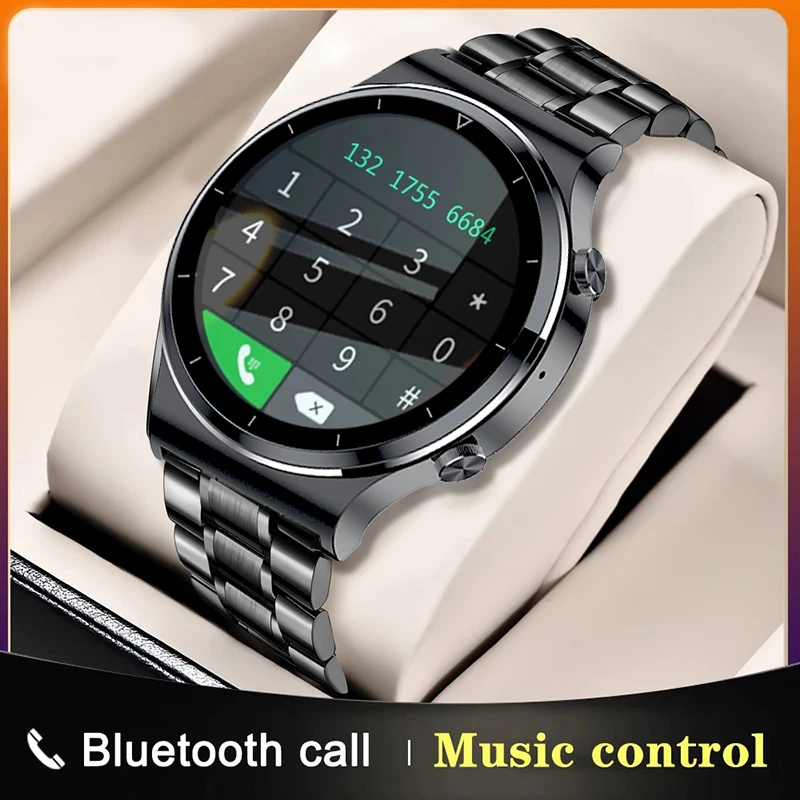 

2021 Full circle touch screen steel Band luxury Bluetooth call Men smart watch IP68 Waterproof Sport Activity fitness watch+box