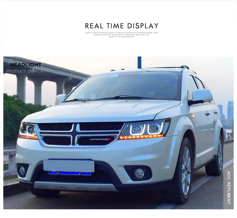 2 шт. светодиодный фары для Dodge путешествие 2009- светодиодный Автомобильные фары ангельские глазки комплект ксеноновых фар, Высокопрочная конструкция протовотуманная подсветка Габаритные огни