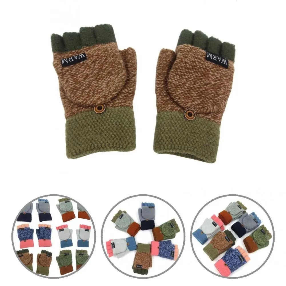 

1 Pair Mitten Glove Good Elasticity Scratch Resistant Comfortable Unisex Style Convertible Gloves