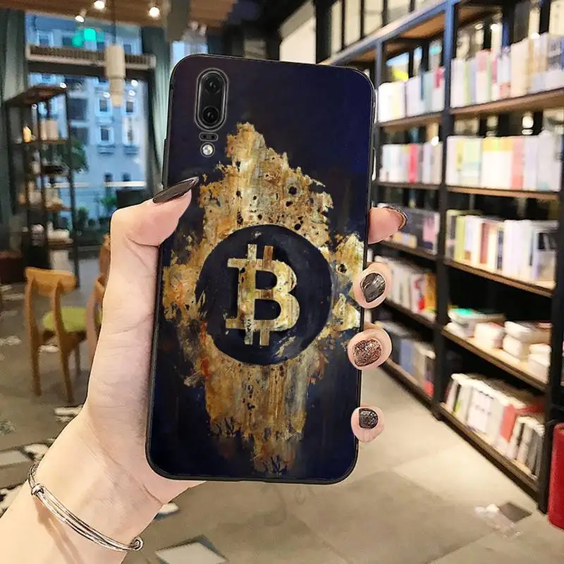 

I Love Accept Bitcoin pattern luxury Phone Case coque For Huawei honor Mate P 10 20 30 40 Pro 10i 9 10 20 8 x Lite