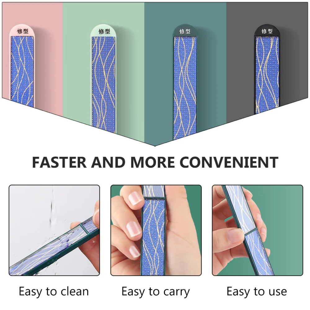 

2PCS Compact Frosted Nail File Nano Glass Nail File Manicure Burnishing Stick