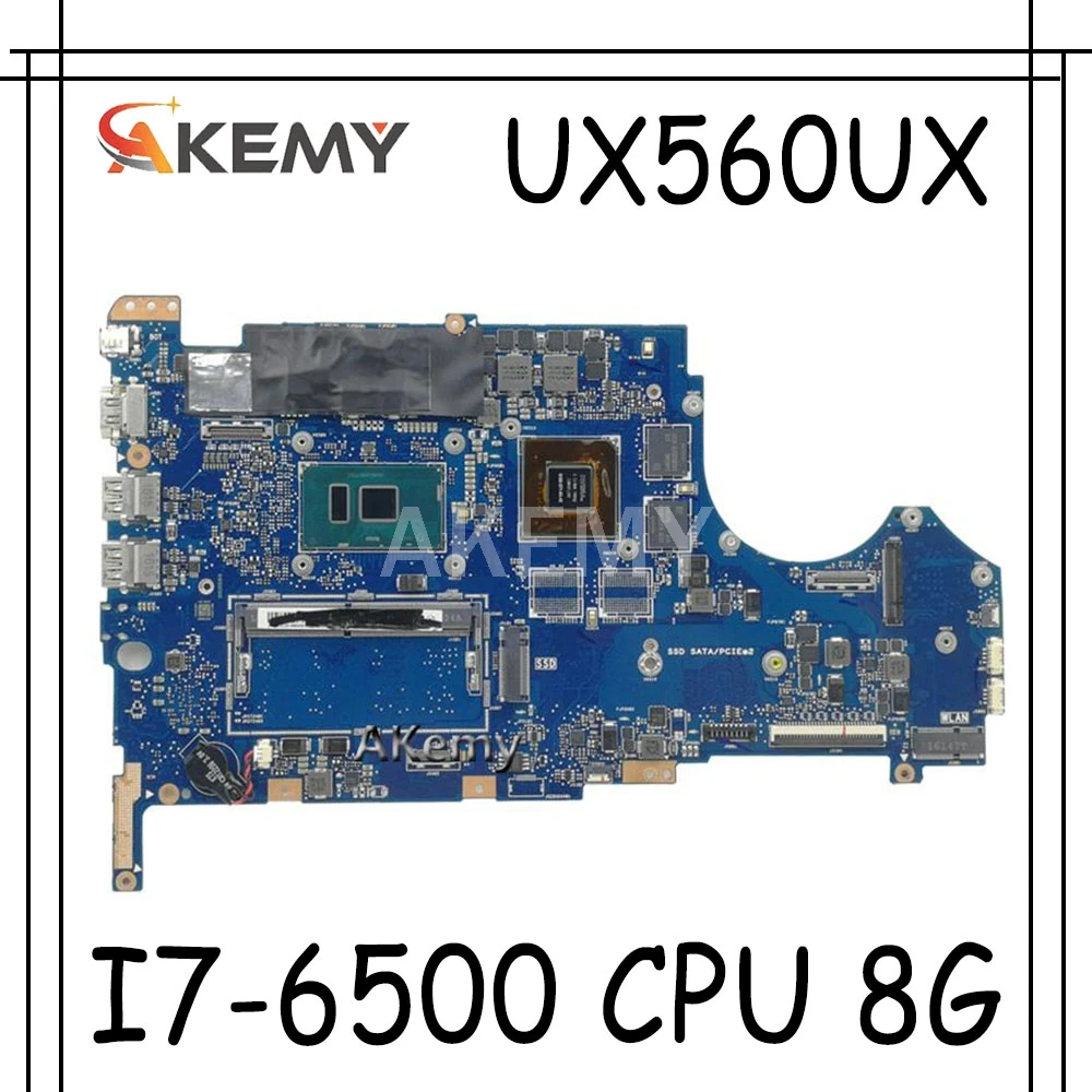 

UX560UX Материнская плата For Asus UX560U UX560UQK UX560UQ UX560UX Q534U Q534UX Q534UQ материнская плата для ноутбука I7-6500CPU 8G RAM GTX950M/2GB