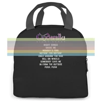 cinderella night songs album playlist double sided adult rock music hipster women men portable insulated lunch bag adult
