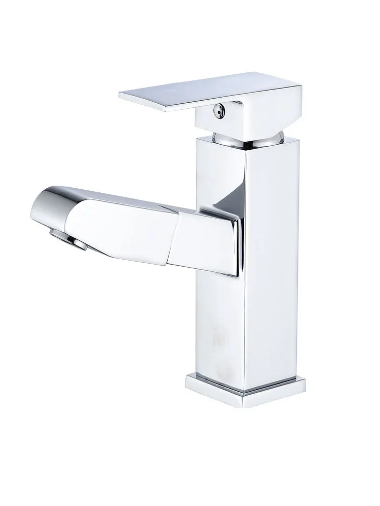 

All Copper Black Faucet Telescopic Hot and Cold Wash Basin Toilet Basin Bathroom Wash Face Pull Type Faucet