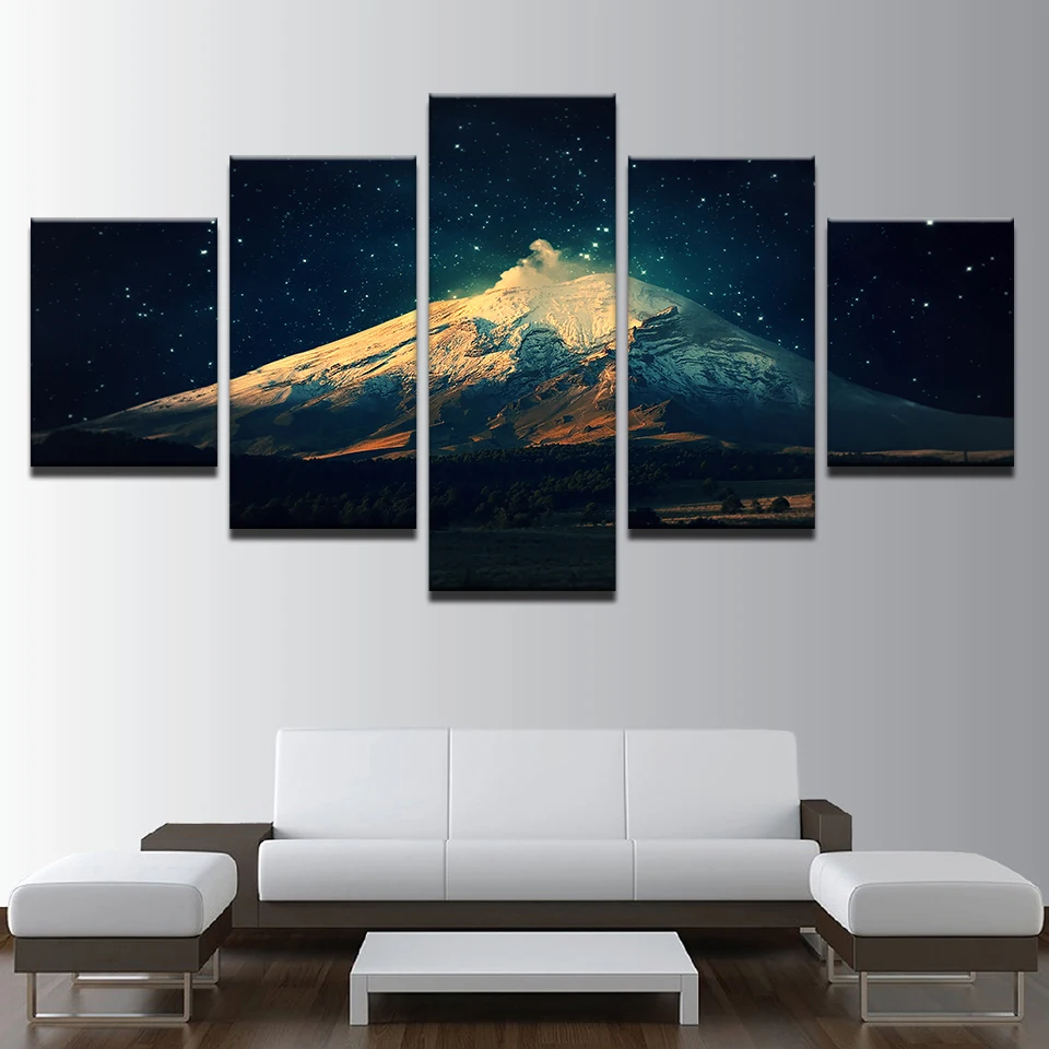 5 шт. настенные картины с изображением снега горы звездного неба|Рисование и