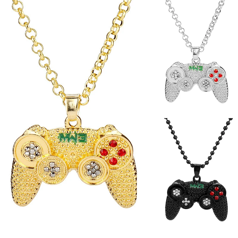 

Gamepad With Rhinestones Necklace for Women Men Game Controller Pendant Choker Charms Jewellery Necklaces for Teen Girls