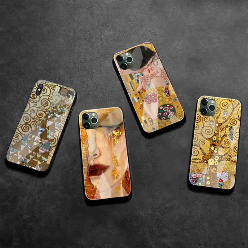 Чехол для телефона Kiss By Gustav Klimt закаленное стекло iPhone 12 Pro Max Mini 11 XR XS MAX 8X7 6S 6 Plus SE 2020