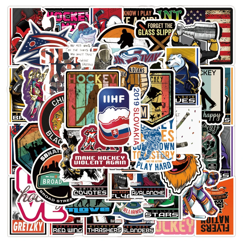 

10/30/50PCS Hockey Graffiti Sticker Waterproof Luggage Laptop Scooter Water Cup Sticker Wholesale