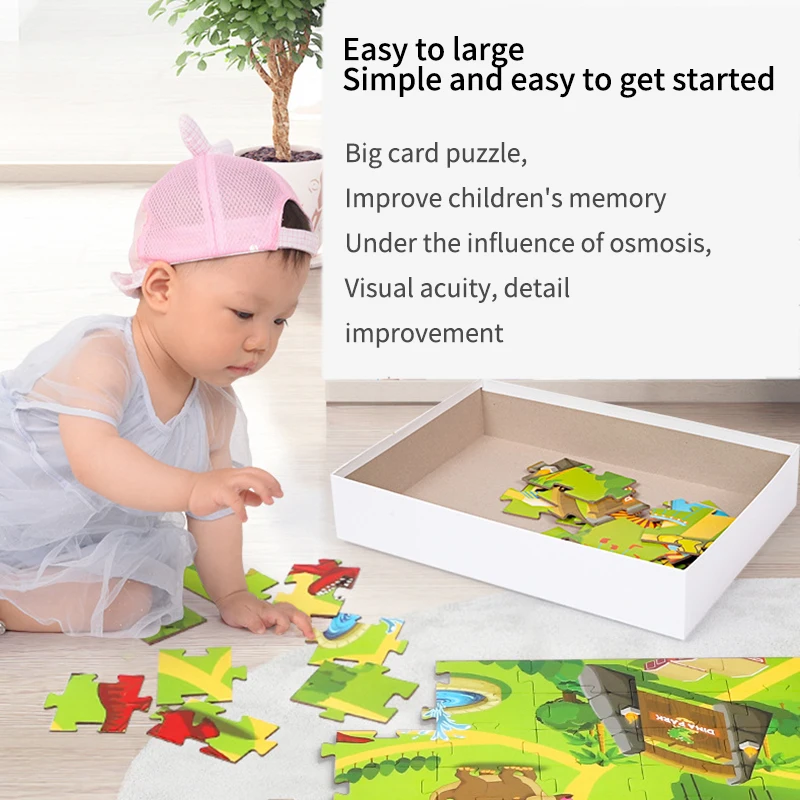 

100pcs Large Size Plane Puzzle Toy Dinosaur Puzzle Set Interesting Dinosaur Jigsaw Educational Toys For Children Baby Toys Gift
