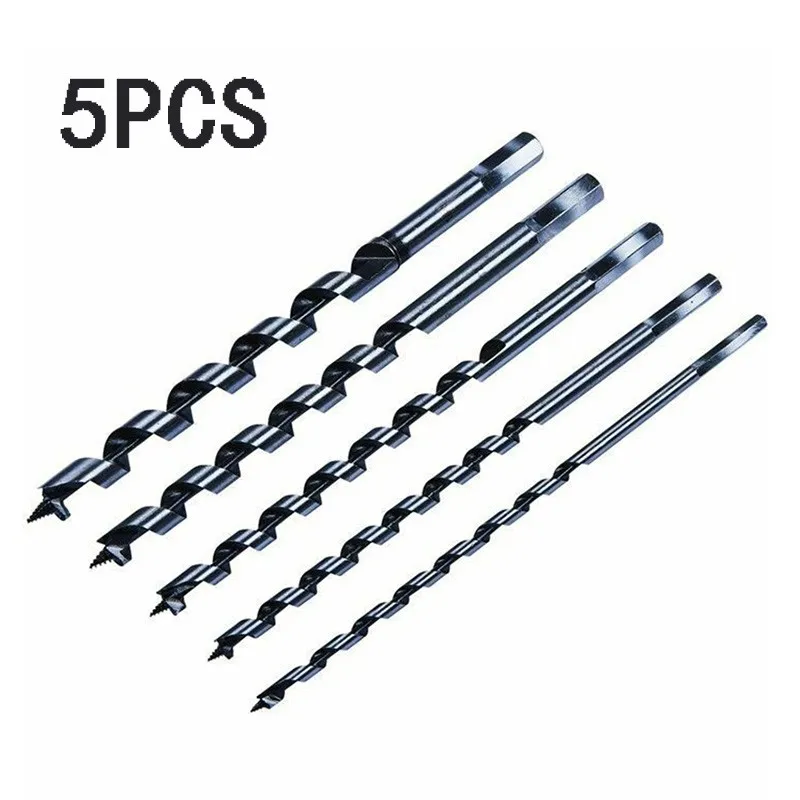 

5pc 6-14mm Long Auger Drill Bit Woodwork Hole Saw Hex Shank Spiral Drilling Precise Positioning And Self-tapping