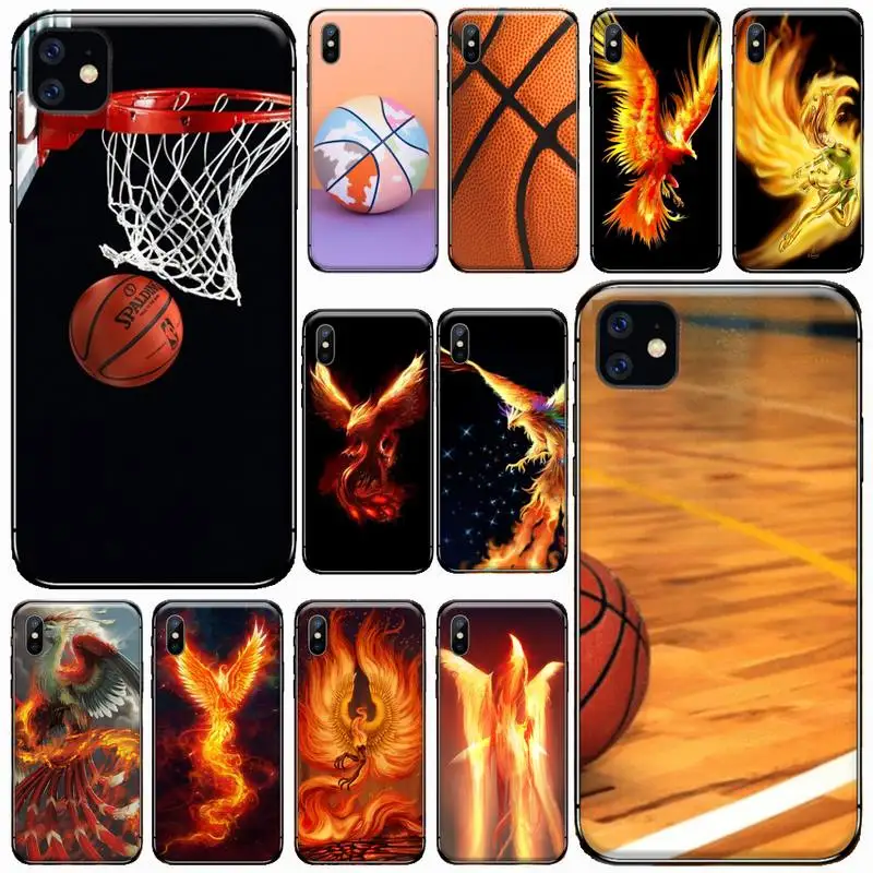 

Flame fluorescent phoenix Phone Cases For iphone 7 8 12 11 X XR XS pro Max Mini plus Soft silicone cover shell funda