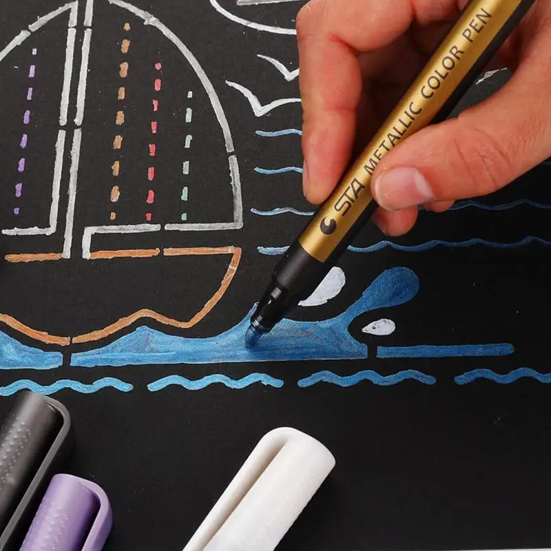 12pcs/1set Metal Marker Pen Tire Color Smooth Paint Kawaii School Pigment Office Supplies Highlighters P7X1 | Канцтовары для офиса