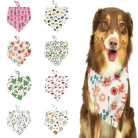 new cute pet dog scarf leaf print triangle neck scarf saliva towel pet accessories