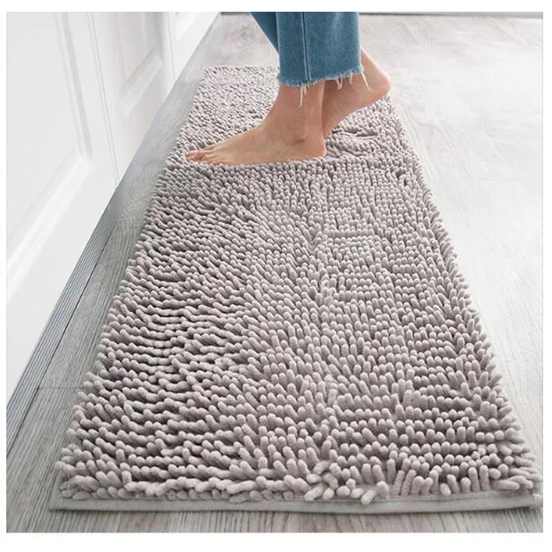 Microfiber Chenille Bath Mat Water Absorb Anti Slip Bathroom Rug Carpet for Living Room Floor Mat for Kids Tapete De Banheiro