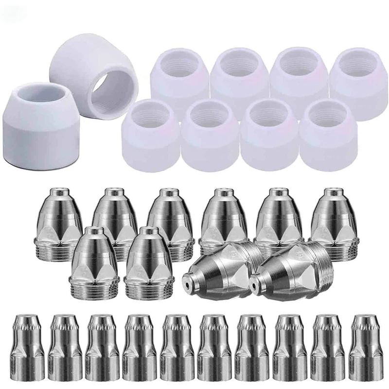 

30Pcs P80 Plasma Cutting Consumables Kit, Plasma Nozzle, Electrode, P-80 Cutting Plasma Cutting Machine Torch 1.5mm
