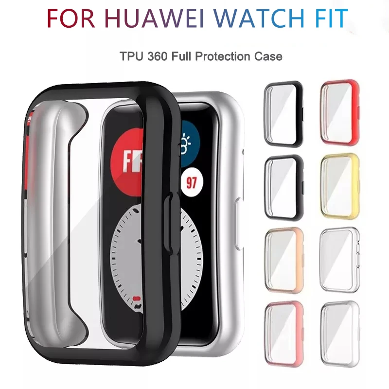 

Tpu Screen Protector Cover Cases for Huawei Watch Fit Case Light weight Protective Bumper Scratch-resistant Thin Soft Shell