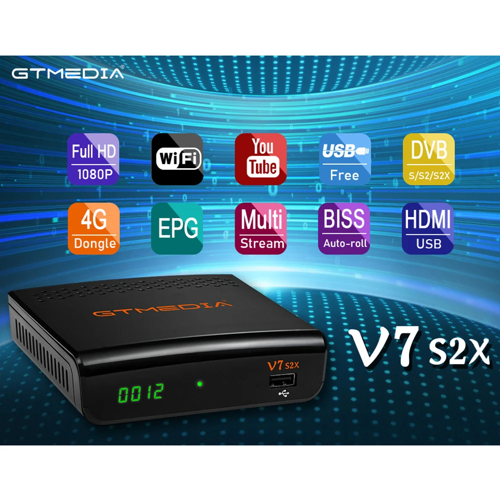 DVB S2 цифра спутниковый телевизионный ресивер GTMEDIA V8X H.265 S2X здания Wi Fi разъем CA Scart