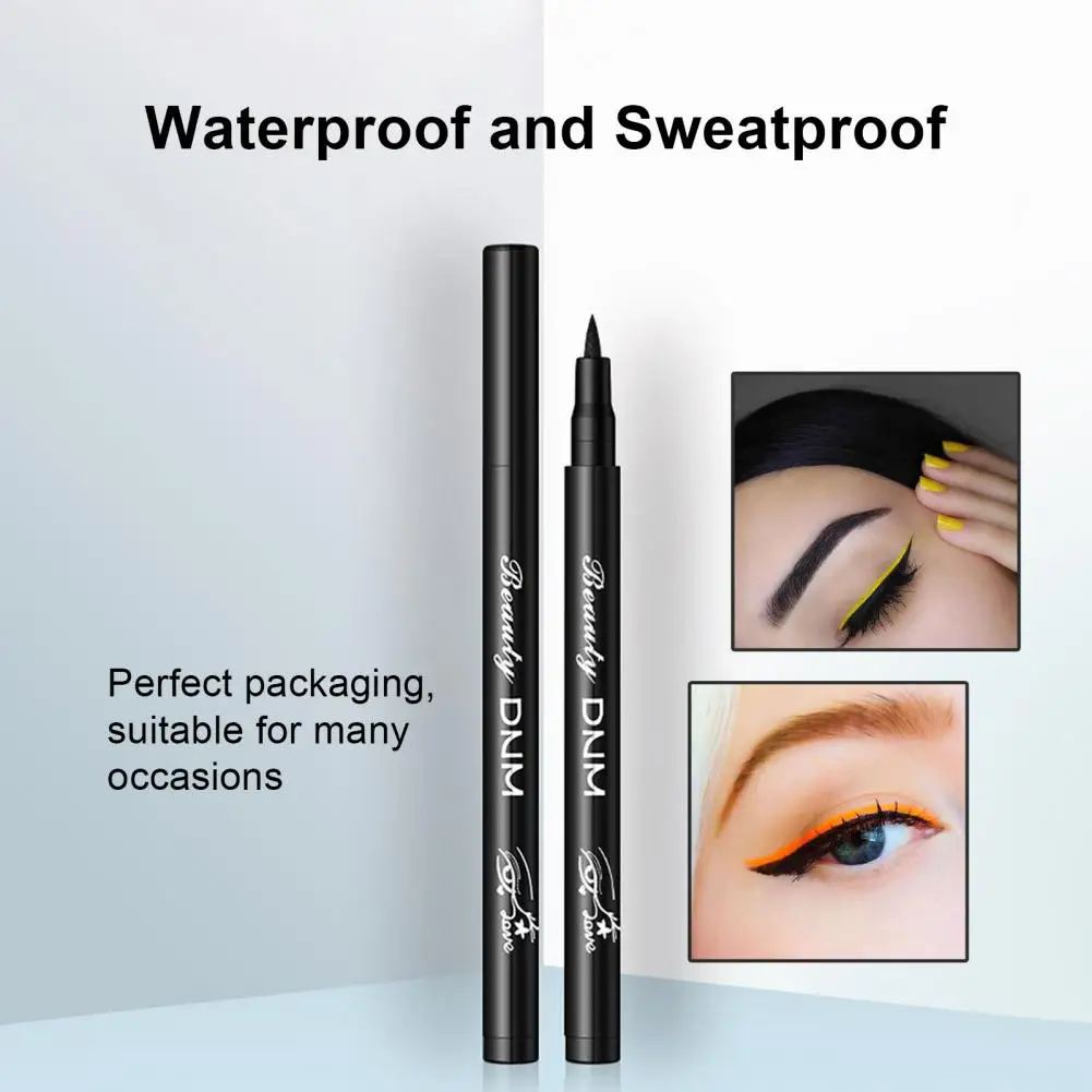 Long lasting 12Pcs Stylish Beginner Liquid Eye Liner Stick 12 Colors Eye Liner Sponge Brush Head   for Women