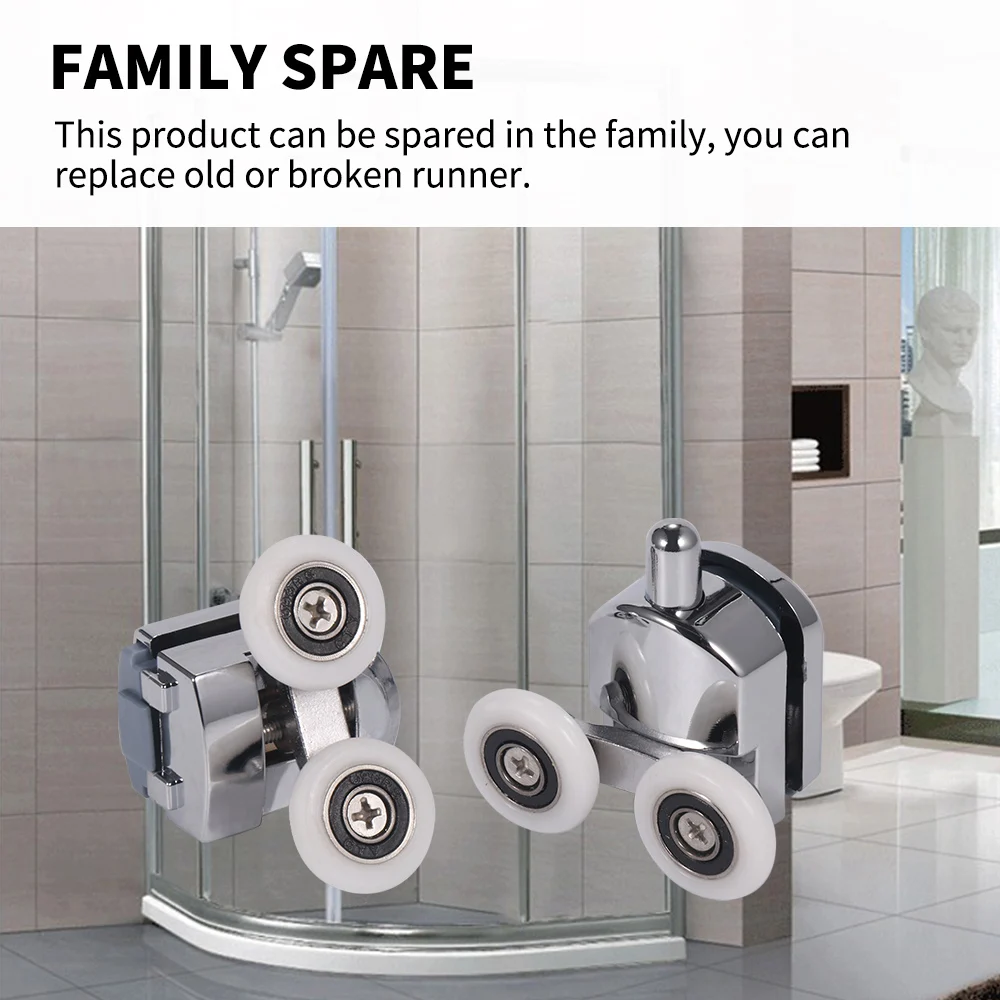 Набор металлических двойных роликов из стекла для ванной комнаты роликовые