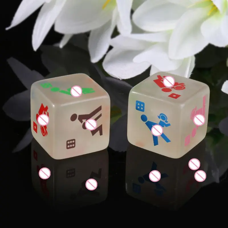 

Светящиеся Кубики игральных костей 85AB, 2 шт., 25 мм, игра для взрослых, Любовные Сексуальные кости, ночной бар, забавная игра KTV