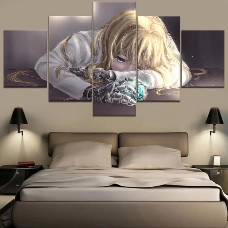 

5 Pcs Canvas Paintings Anime Posters Violet Evergarden Prints Modern Wall Art Decor Modular Pictures Living Room Home Decoration