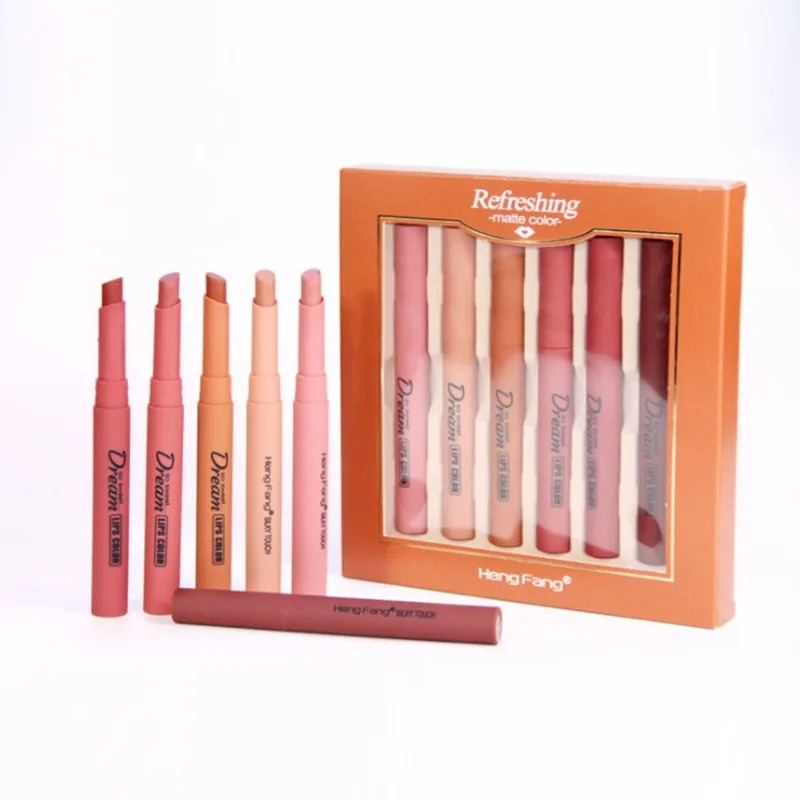 Набор бархатных матовых помад 6 шт. водостойкий стойкий блеск для губ не