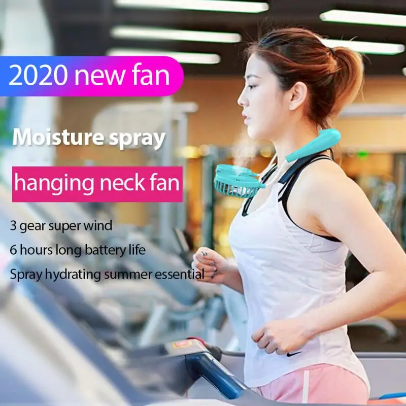 

Спрей вентилятор портативный Перезаряжаемый Регулируемый ручной свободный шейный платок подвесное охлаждение портативный спортивный дом...