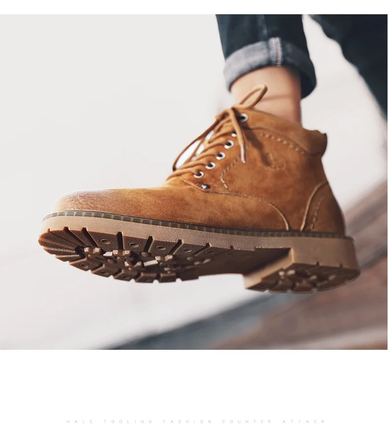 Winter Ankle Boots mens Genuine Leather Snow Boots Big Size 38-50 Outdoor Warm Winter Shoes for Men Anti-cold Boots Walker Peak