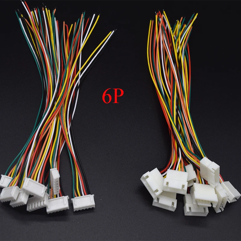 10 Pairs 6P 10 пар Micro JST XH 2,54 2P 3P 4P 5P 6PIN штекер 2,54 мм Шаг с проводным кабелем 200 мм кабель для зарядки аккумулятора - Цвет: 10 Pairs 6P