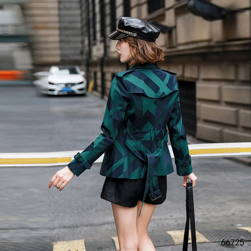 New BURDULLY women Trench Coat England Style short coat double breasted outer wear women's clothes female