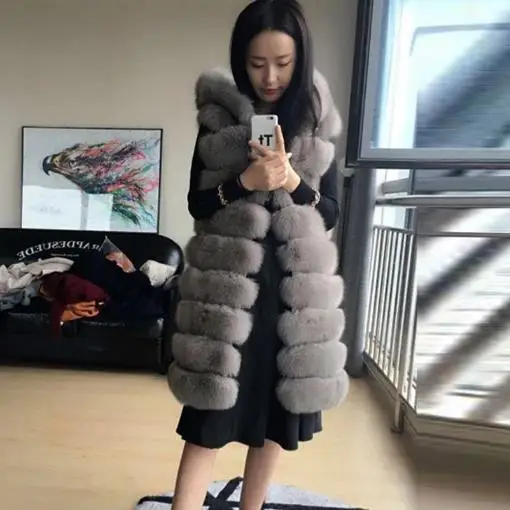 Меховое Женское пальто из искусственного меха 2020 женский жилет с капюшоном